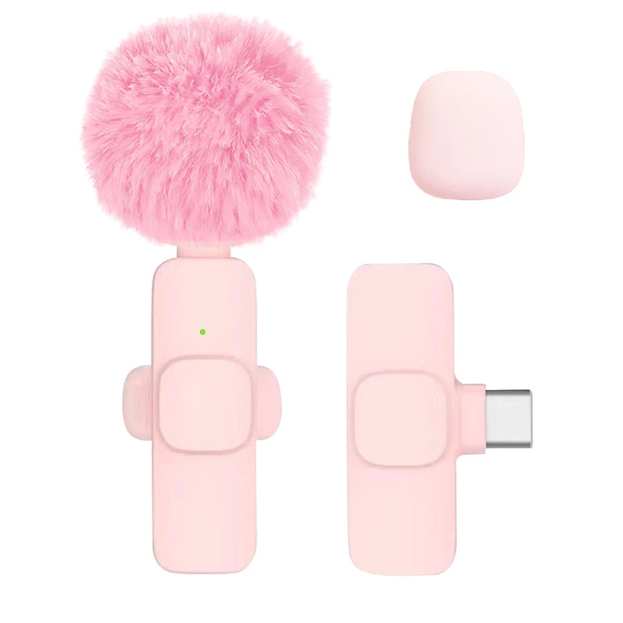 New Wireless Lavalier Microphone Portable Audio Video Recording Mini Microphone for iPhone Android PC Camera Live Gaming Phone