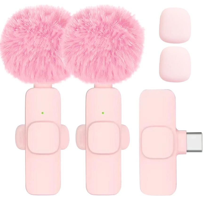 New Wireless Lavalier Microphone Portable Audio Video Recording Mini Microphone for iPhone Android PC Camera Live Gaming Phone