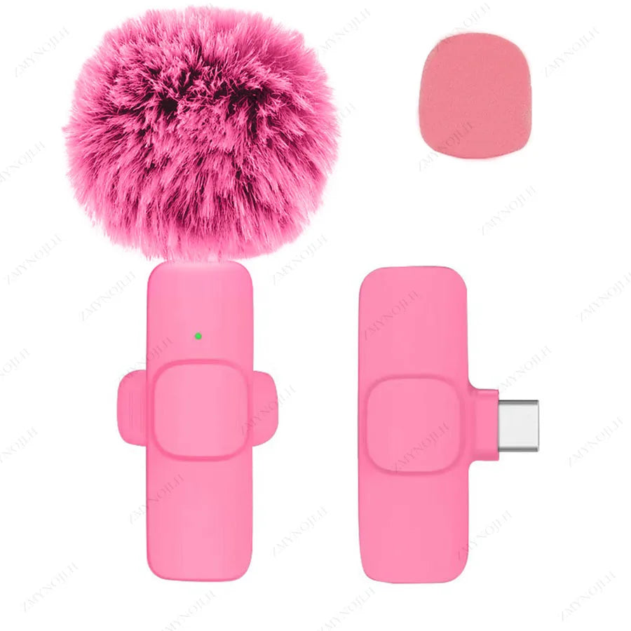 New Wireless Lavalier Microphone Portable Audio Video Recording Mini Microphone for iPhone Android PC Camera Live Gaming Phone