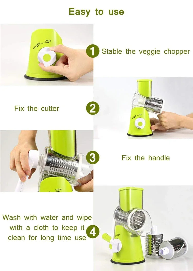 Manual Rotary Cheese Grater for Vegetable Cutter Potato Slicer Mandoline Multifunctional Vegetable Chopper Kitchen Accessories