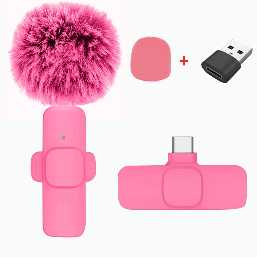 New Wireless Lavalier Microphone Portable Audio Video Recording Mini Microphone for iPhone Android PC Camera Live Gaming Phone