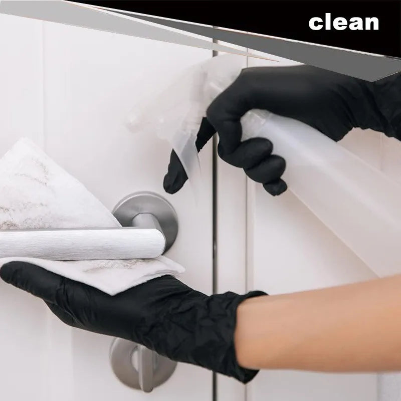 30/50/100PCS Black Nitrile Gloves Household Kitchen Bathroom Cleaning Gloves Dishwashing Nail Art Hair Dye Pets Latex Free