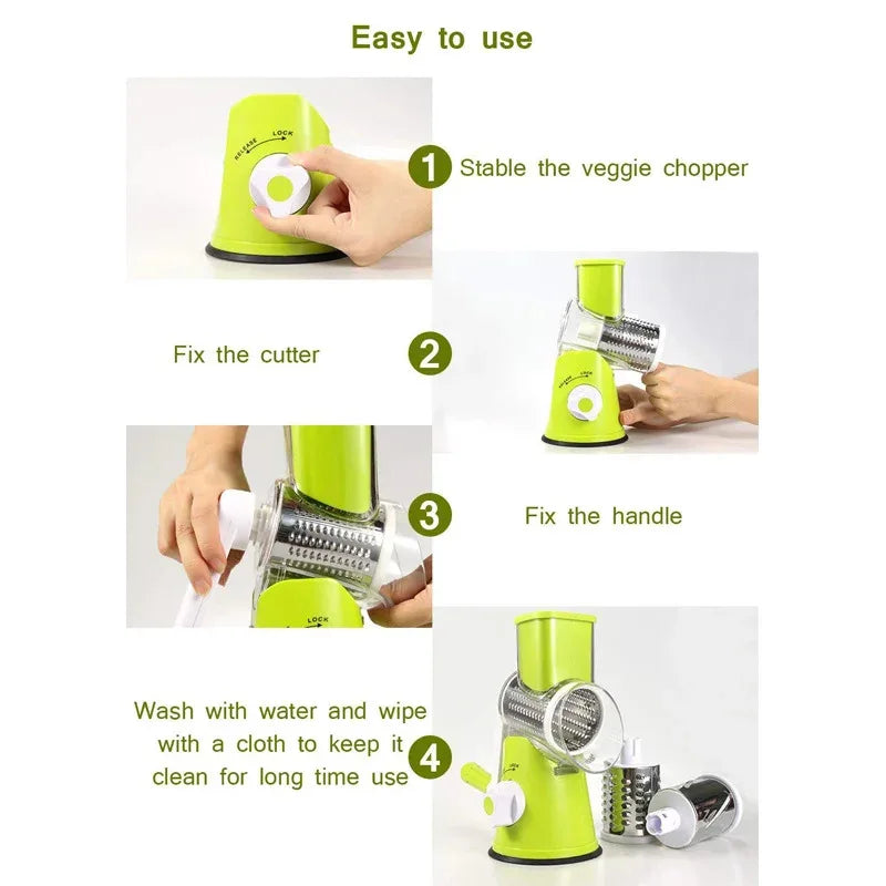 Manual Rotary Cheese Grater for Vegetable Cutter Potato Slicer Mandoline Multifunctional Vegetable Chopper Kitchen Accessories